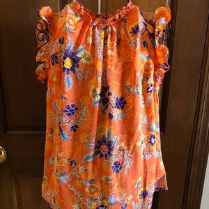 Adorable Orange Floral Top